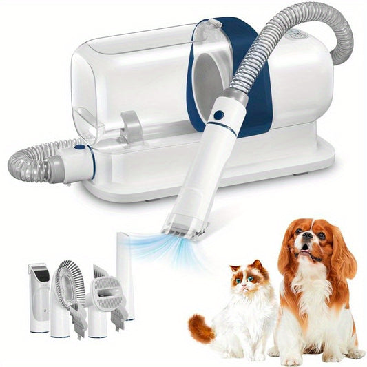 Pet grooming kit with vacuum for dogs and cats